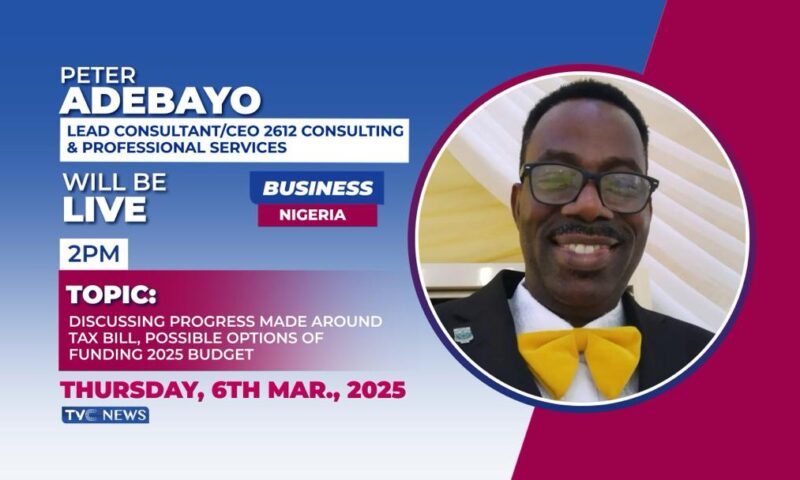 Peter Adebayo Dissects Tax Bill Progress and 2025 Budget Funding Strategies on TVC Business Nigeria Live