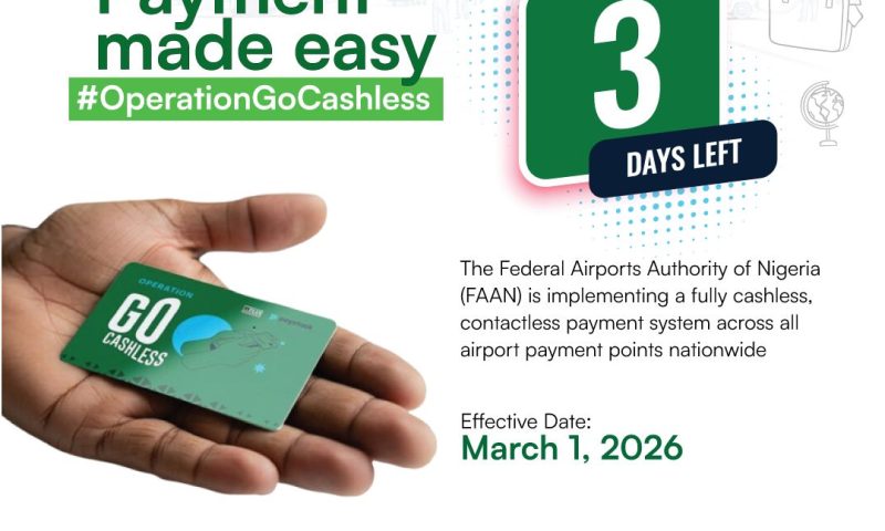 FAAN Launches Nationwide Go-Cashless Card Pick-Up, Sets March 1 Deadline