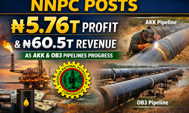 NNPC Posts ₦5.76T Profit, ₦60.5T Revenue as AKK & OB3 Pipelines Progress