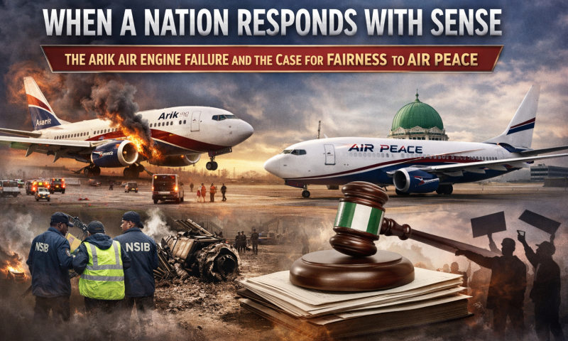 WHEN A NATION RESPONDS WITH SENSE: THE ARIK AIR ENGINE FAILURE AND THE CASE FOR FAIRNESS TO AIR PEACE