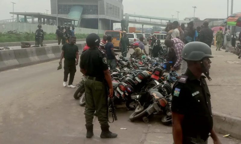 Lagos Task Force impounds 309 motorcycles, dismantles illegal structures on Lagos-Badagry Highway